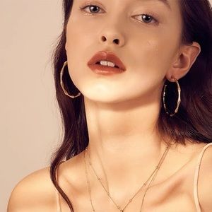 Gold Plated Large Bamboo Hoops
